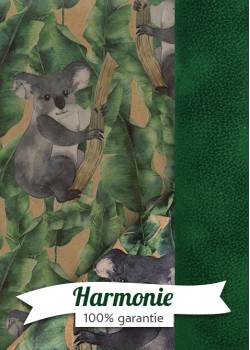 HARMONIE DUO les koalas fond vert et beige