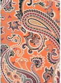 "Papier de coton" Cachemire fond orange (55x76)