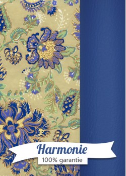 HARMONIE DUO Floralies bleu et menthe fond beige