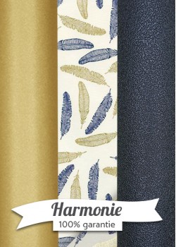 HARMONIE TRIO Plumes bleu marine et or