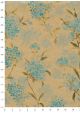 Floral bleu turquoise fond kraft (50x69,5)