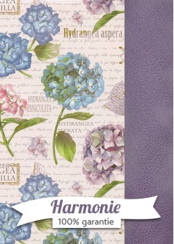 HARMONIE DUO Planche d'hortensias sur fond d'écriture