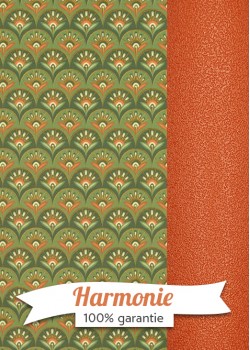 HARMONIE DUO Eventail ambiance verte et orange